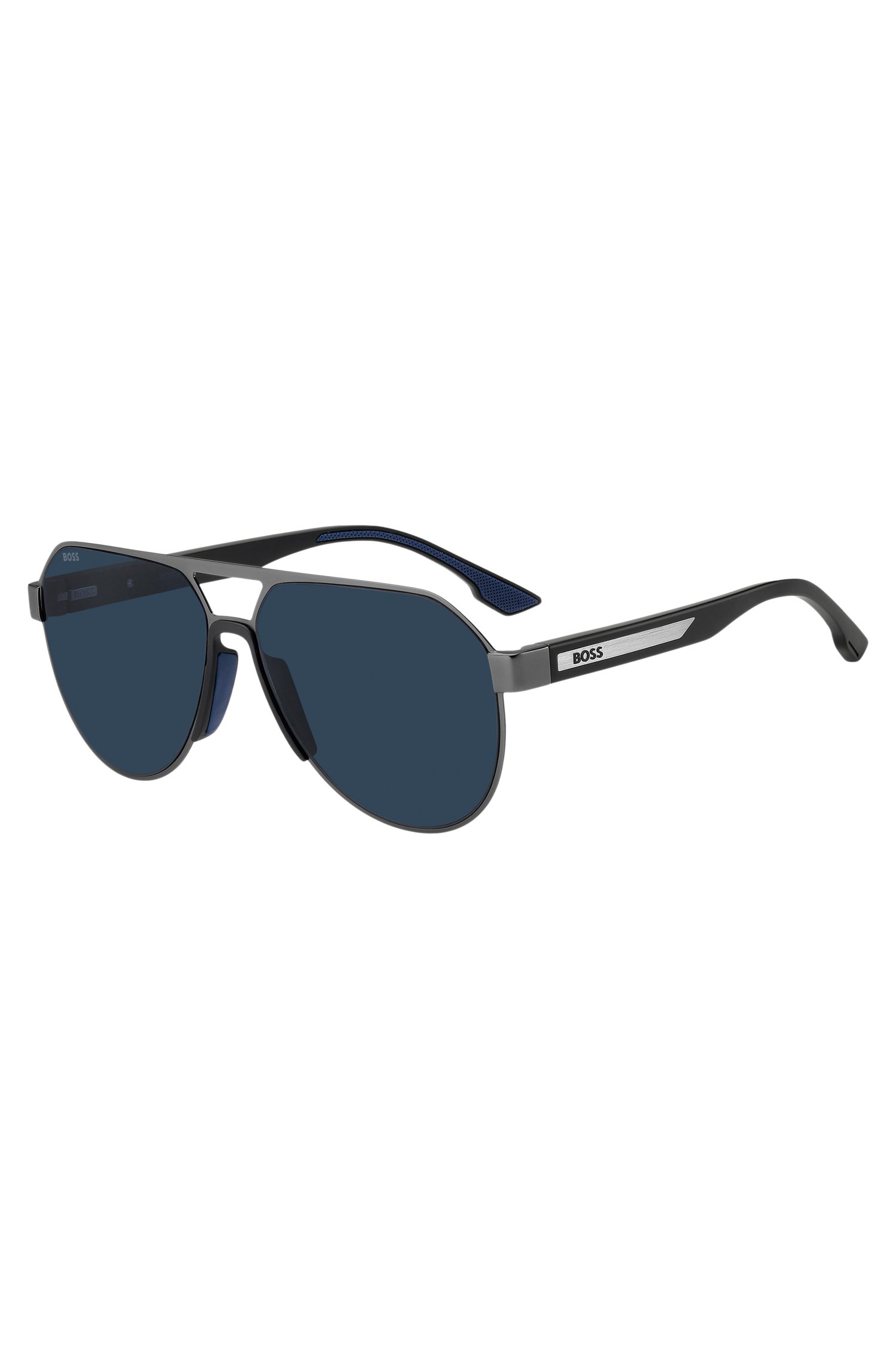 Boss Performance sunglasses in matte stainless steel solglasögon herr