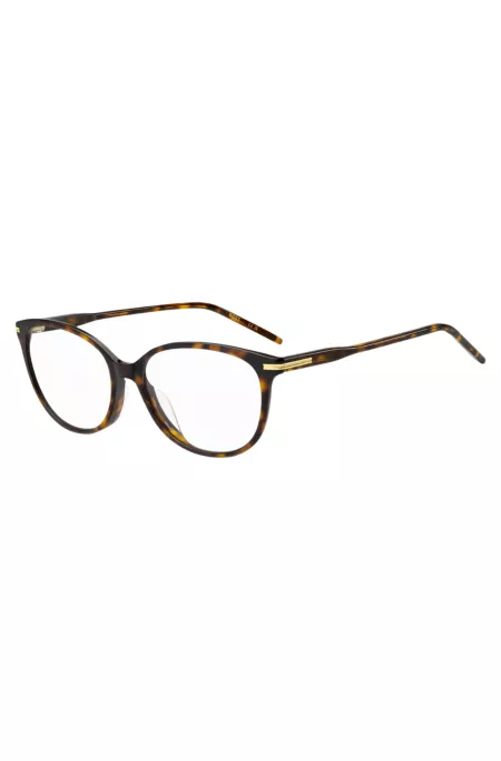 Monture optique en acétate Havana avec finitions dorées