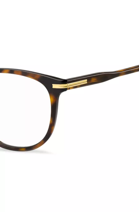 Monture optique en acétate Havana avec finitions dorées