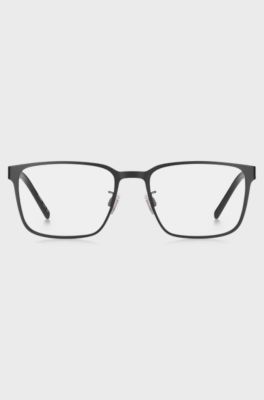 Matte-black optical frames in stainless steel, Black