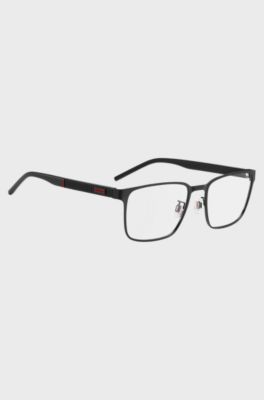 Matte-black optical frames in stainless steel, Black