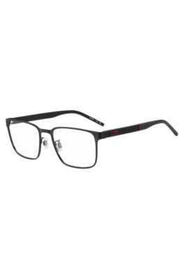 Matte-black optical frames in stainless steel, Black