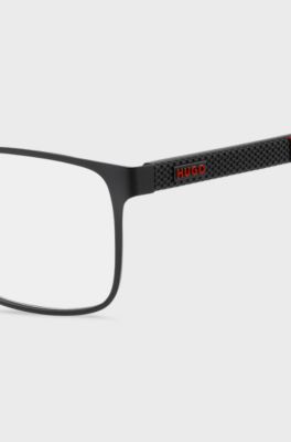 Matte-black optical frames in stainless steel, Black