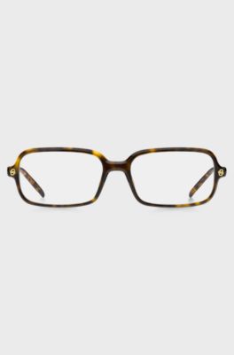 Havana-acetate sunglasses with Double B monograms, Brown Patterned
