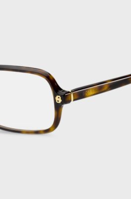 Havana-acetate sunglasses with Double B monograms, Brown Patterned