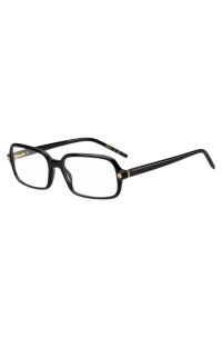 Black-acetate optical frames with rose-gold-tone trims, Black