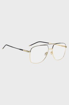 Matte black and rose-gold-tone optical glasses, Gold tone