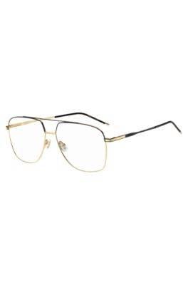 Matte black and rose-gold-tone optical glasses, Gold tone