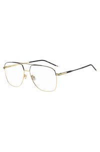 Matte black and rose-gold-tone optical glasses, Gold tone