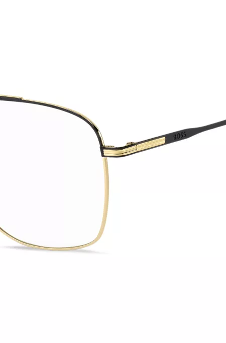 Matte black and rose-gold-tone optical glasses
