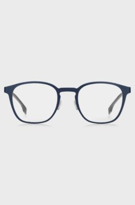 Titanium optical lenses in matte blue and grey, Blue