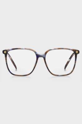 Havana-acetate optical frames with Double B monograms, Patterned