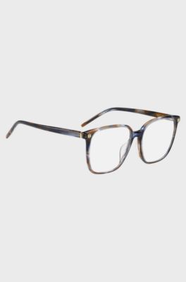 Havana-acetate optical frames with Double B monograms, Patterned