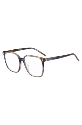 Havana-acetate optical frames with Double B monograms, Patterned