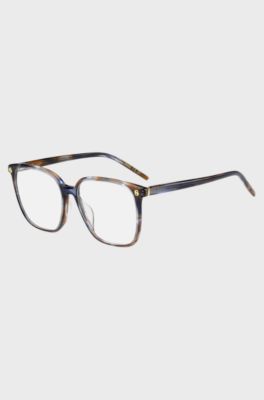 Havana-acetate optical frames with Double B monograms, Patterned