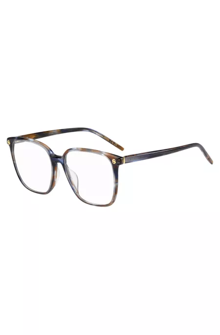 Monture optique en acétate Havana avec monogrammes Double B