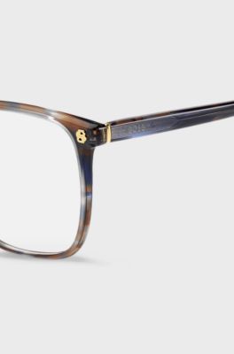 Havana-acetate optical frames with Double B monograms, Patterned