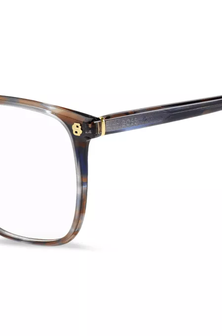 Monture optique en acétate Havana avec monogrammes Double B