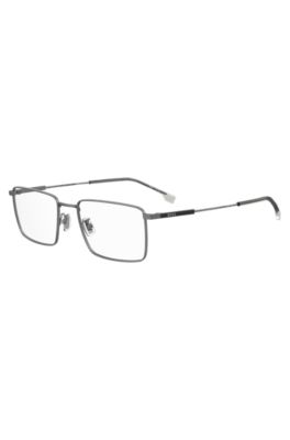 Titanium optical frames with black temples, Grey