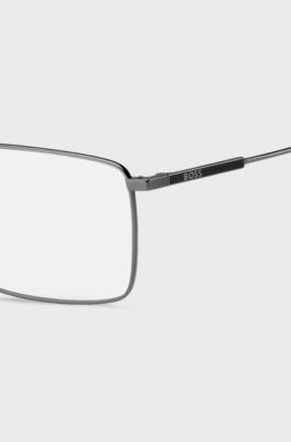 Titanium optical frames with black temples, Grey