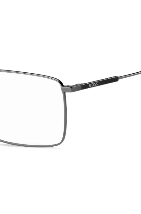 Monture optique en titane avec branches noires