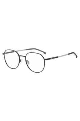 Black optical frames in stainless steel and ruthenium, Black