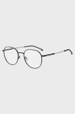 Black optical frames in stainless steel and ruthenium, Black