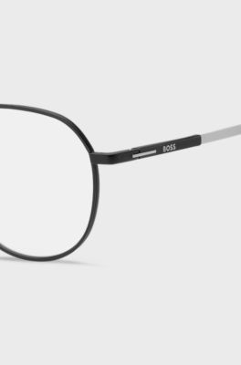 Black optical frames in stainless steel and ruthenium, Black