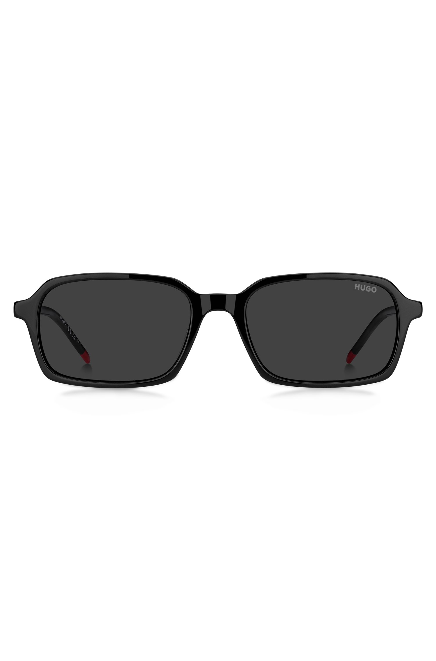 Hugo Black-acetate sunglasses with red trims solglasögon herr – bild 2