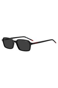 Black-acetate sunglasses with red trims, Black
