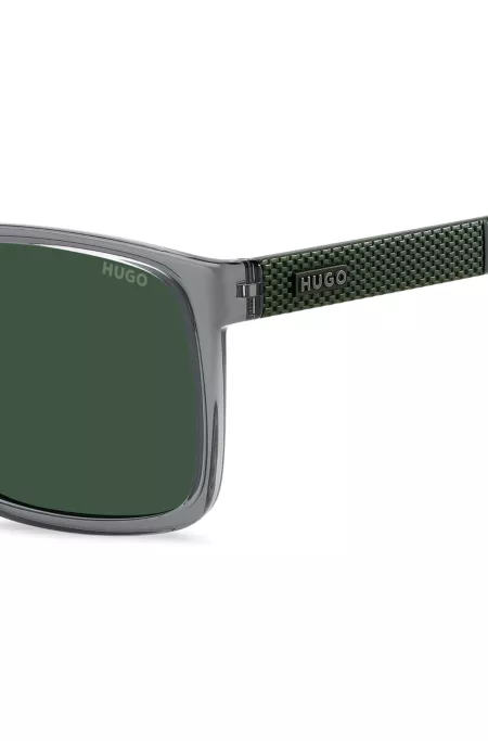 Lunettes de soleil bicolores avec branches à motif