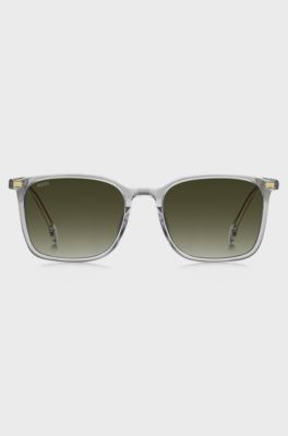 Grey-acetate sunglasses with green-shaded lenses, Grey