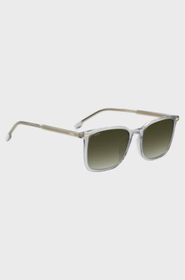 Grey-acetate sunglasses with green-shaded lenses, Grey