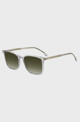 Grey-acetate sunglasses with green-shaded lenses, Grey