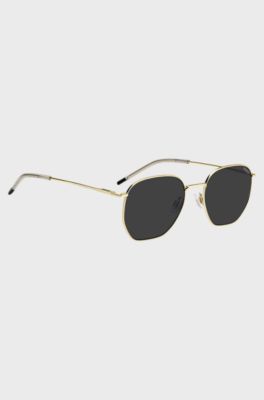 Prescription-ready sunglasses in stainless steel, Gold tone