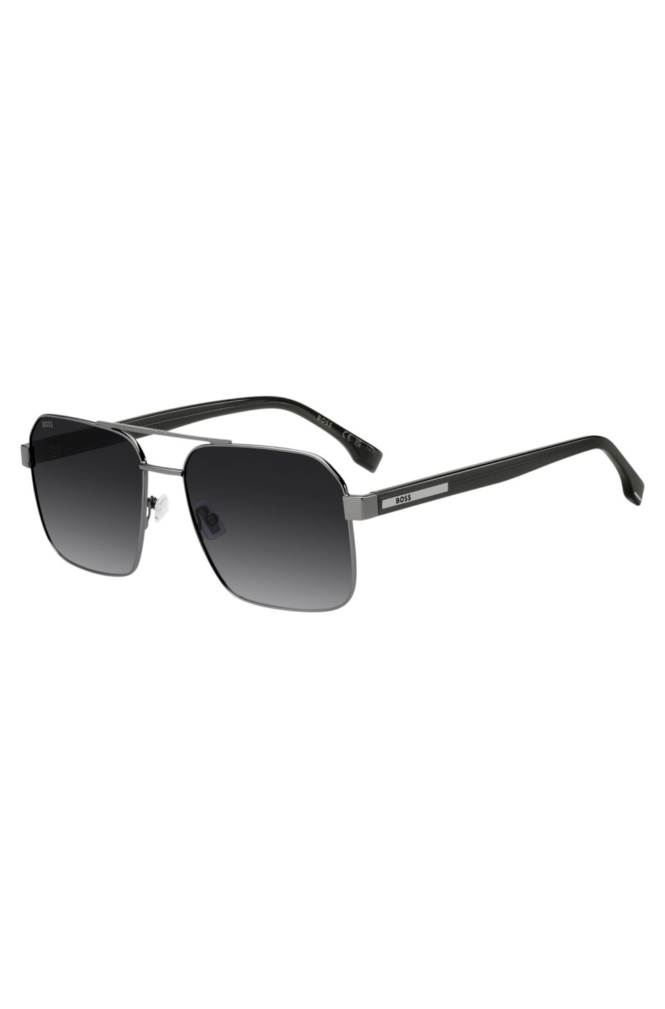Stainless-steel sunglasses with transparent temples