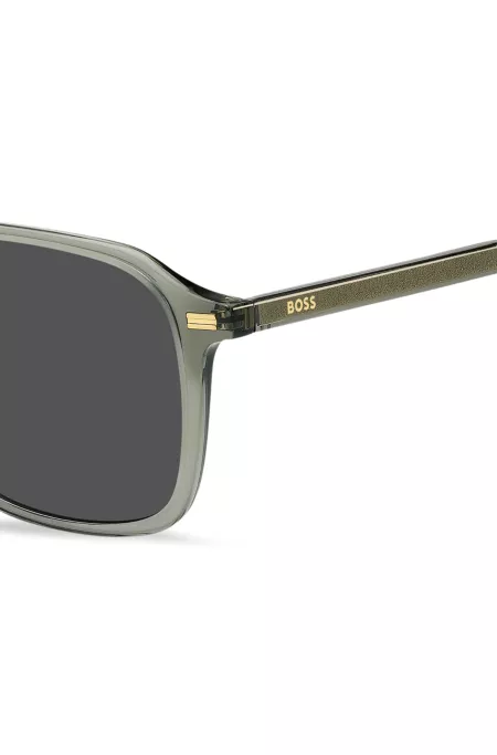Versatile acetate sunglasses with grey lenses