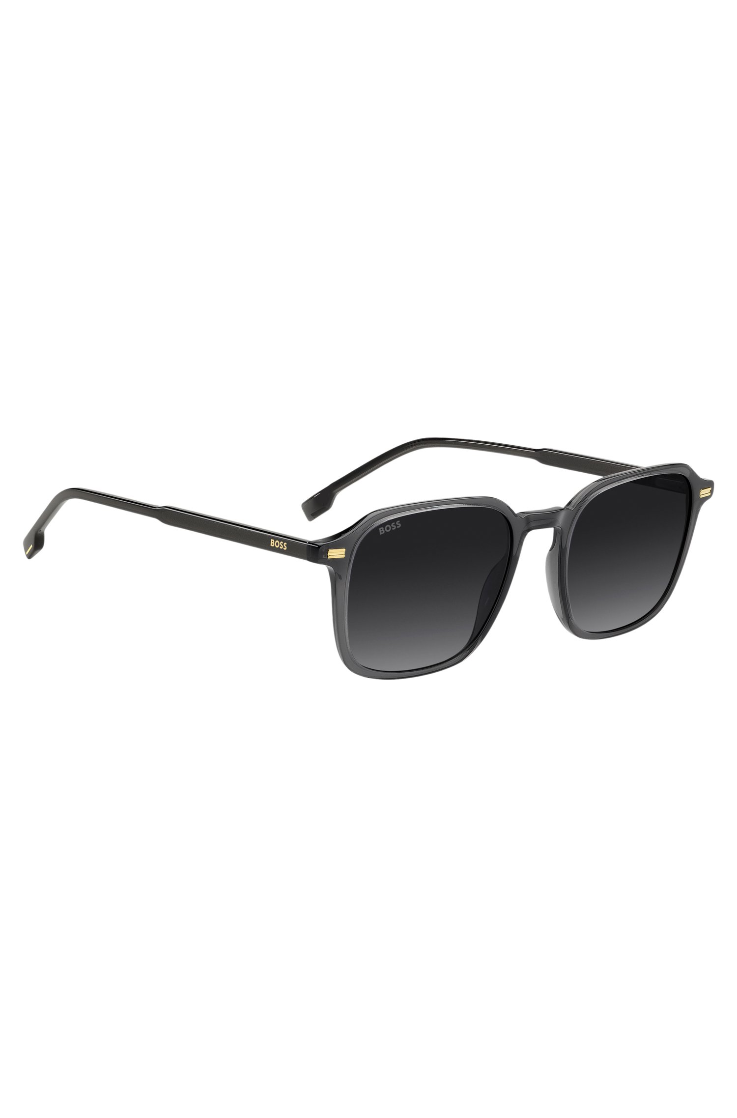 Boss Sunglasses in dark-grey acetate with gold-tone logos solglasögon herr – bild 3