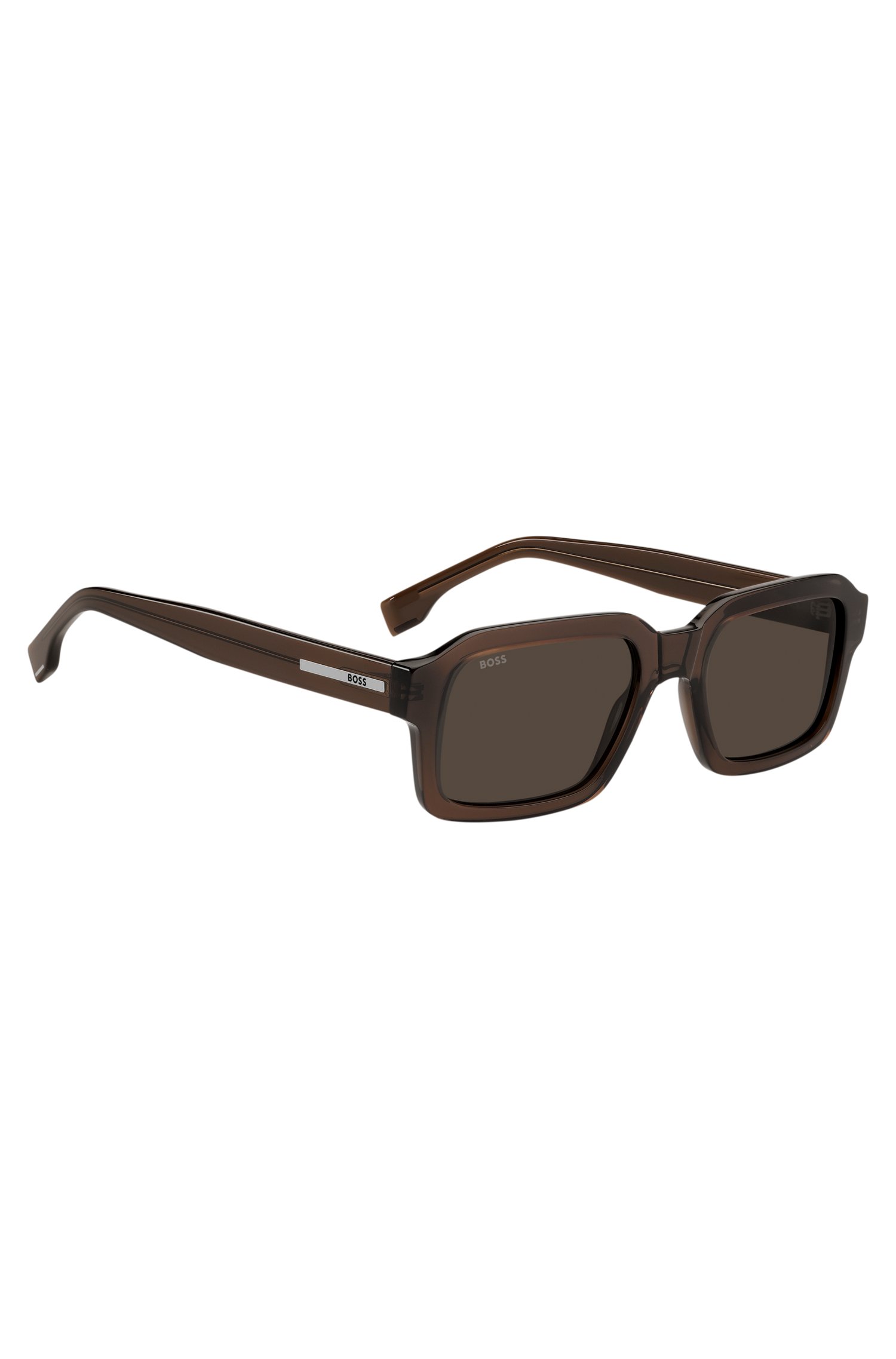 Boss Brown-acetate sunglasses with silver-tone logo insert manschettknappar & slipsnålar herr – bild 3