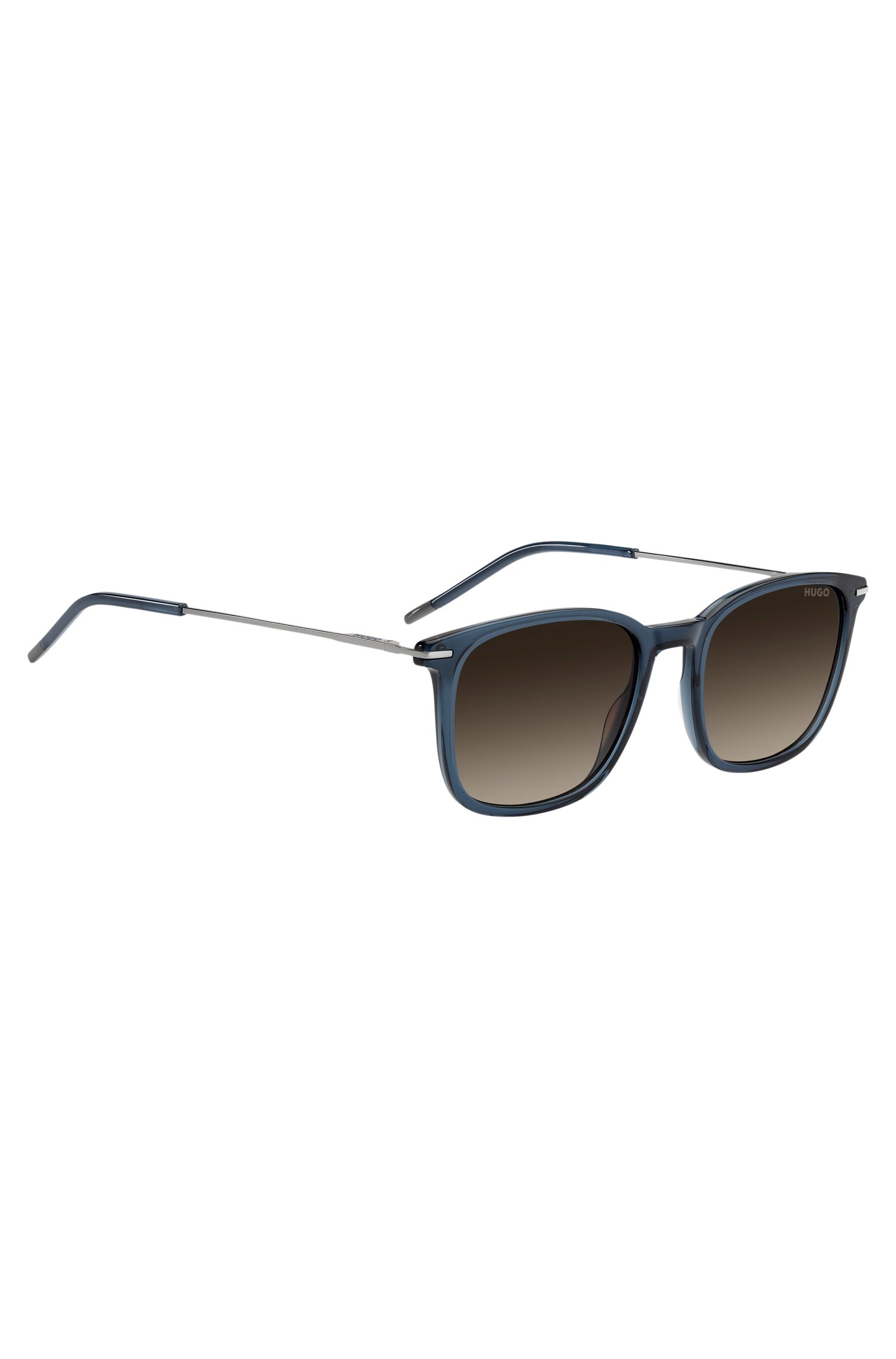 Hugo Transparent-blue-acetate sunglasses with stainless-steel temples manschettknappar & slipsnålar herr – bild 3
