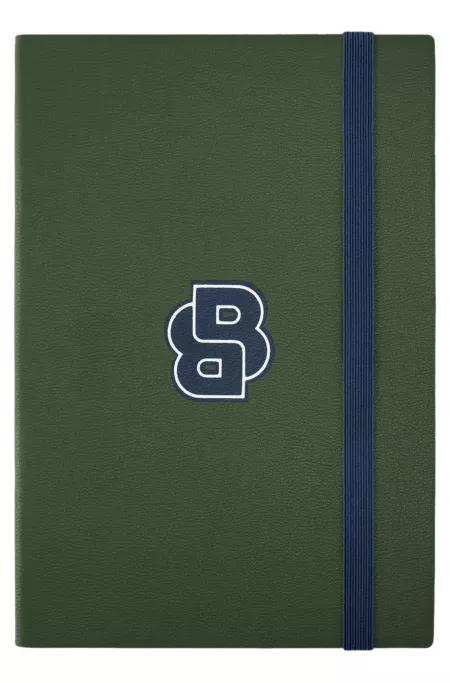 Green A5 notebook with Double B monogram
