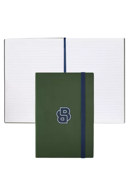 Green A5 notebook with Double B monogram