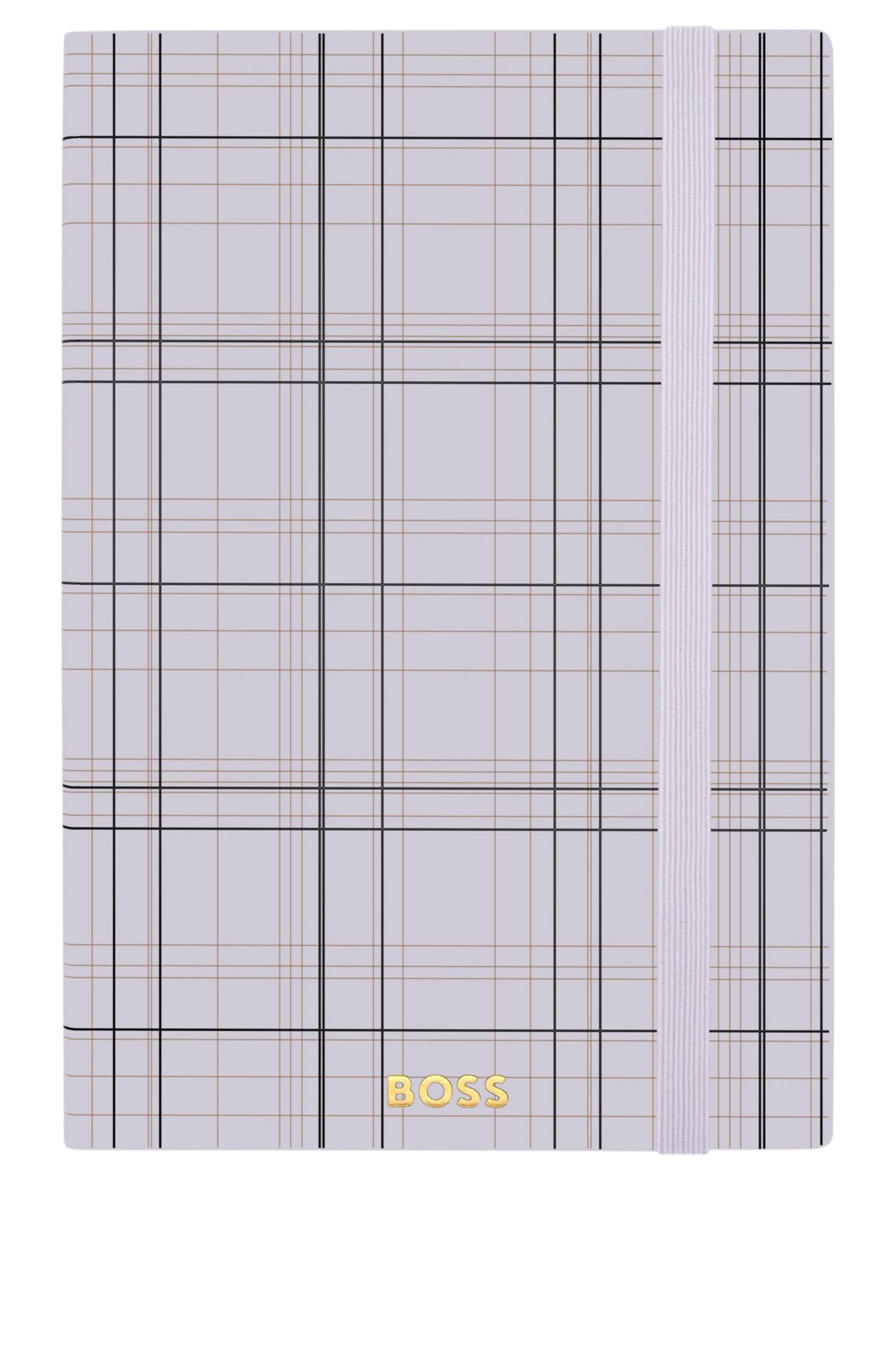 Boss check-print A5 notebook with golden-foil logo paraplyer & tech herr – bild 4