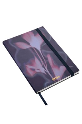 Boss Navy floral-print A5 notebook with foil logo teknik & livsstil dam – bild 2