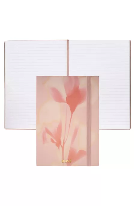 Carnet A5 à imprimé floral rose