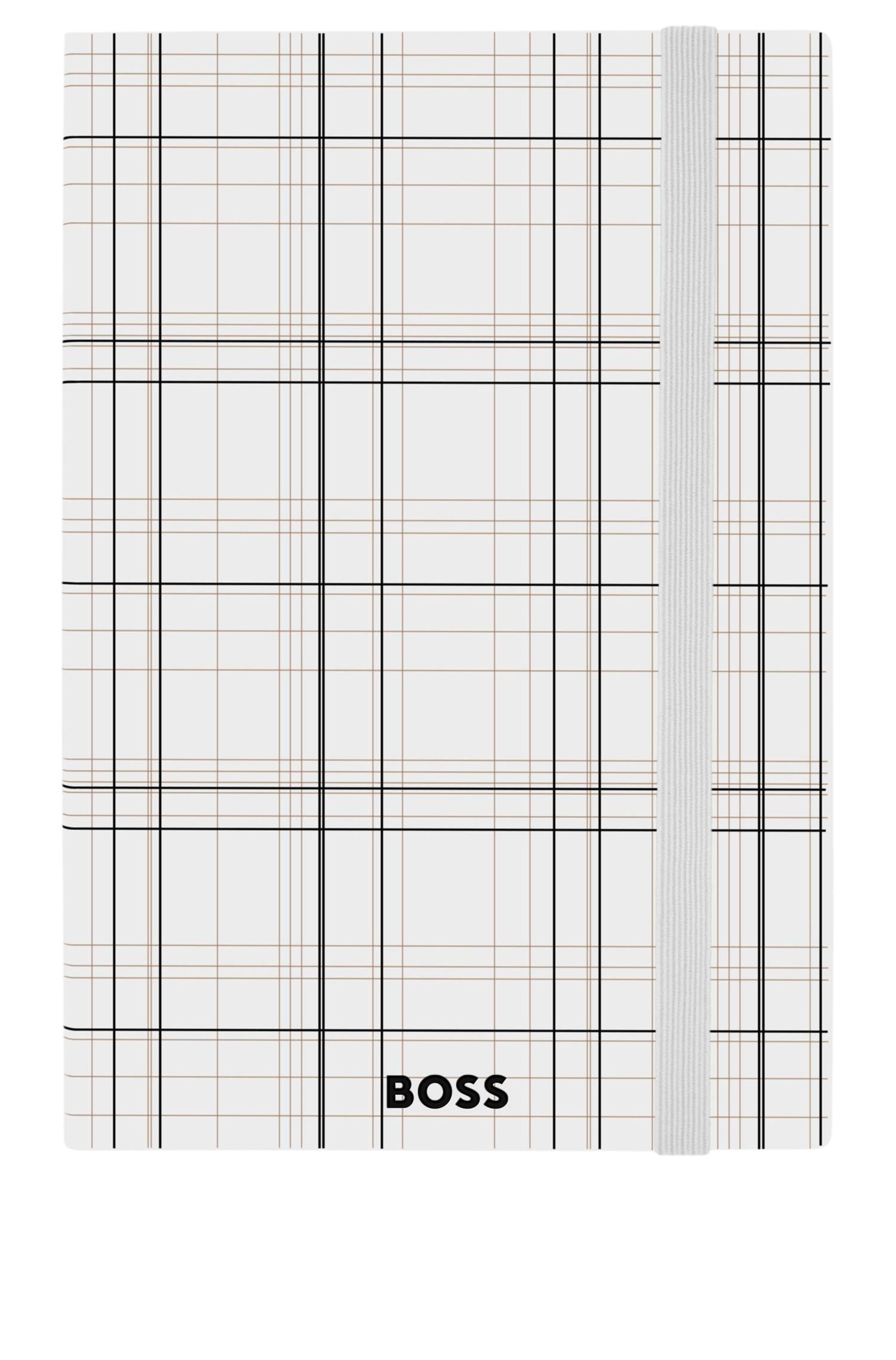 Boss check-print A5 notebook with foil logo paraplyer & tech herr – bild 4