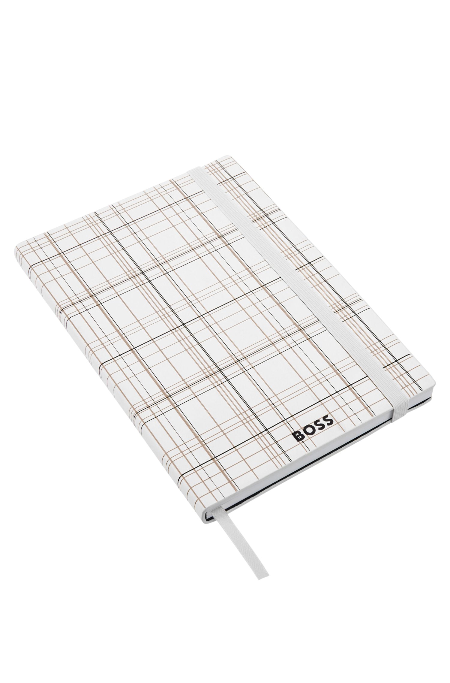 Boss check-print A5 notebook with foil logo paraplyer & tech herr – bild 3
