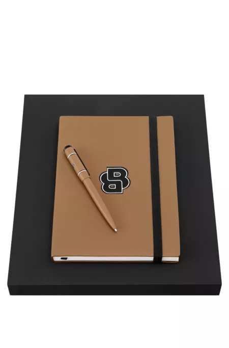 Lined A5 notebook and ballpoint pen set