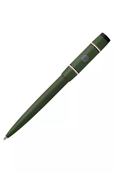 Green ballpoint pen with Double B monogram