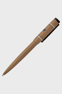 Camel-toned ballpoint pen with Double B monogram, Brown